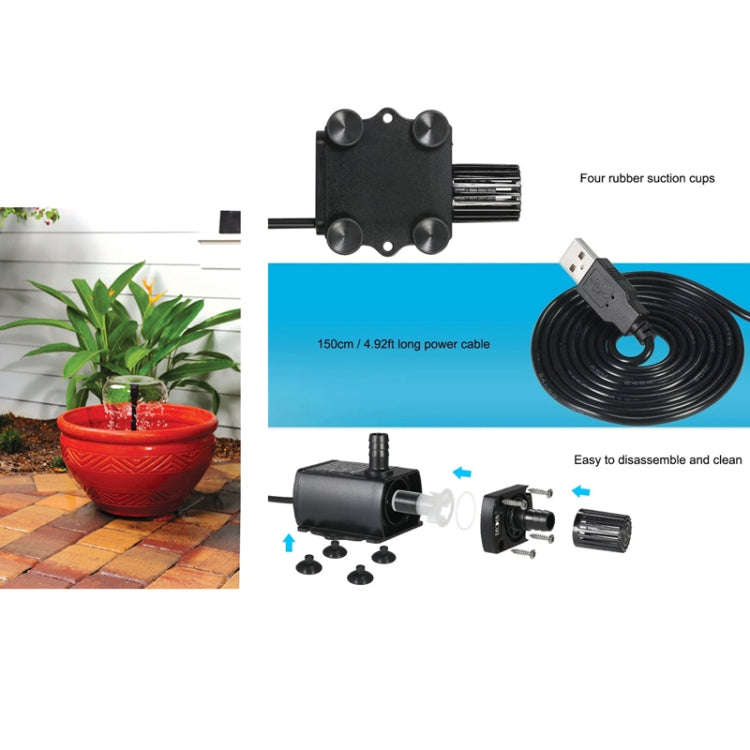 USB Power Supply Brushless Cold Water Circulating Fountain Water Pump, Model: QR50A