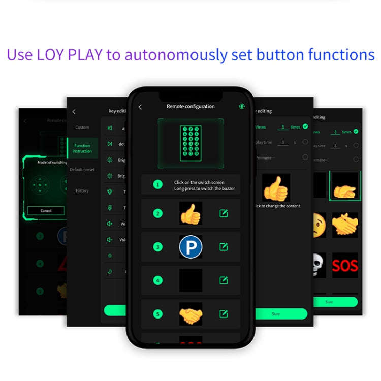 HI.GROOM Car LED Customized Pixel Emoticon Lights Bluetooth Remote Control Interactive AI Screen,...