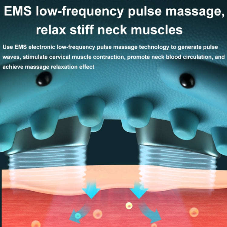 JJ-001 EMS Hot Compress Pulse Multifunctional Shoulder and Neck Massager(Blue)