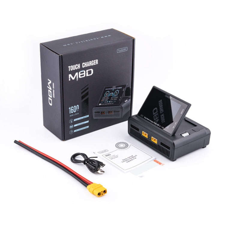 ToolkitRC M8D Colored Screen Dual Drone Aerial Powerful Balance Battery Charger(Black)