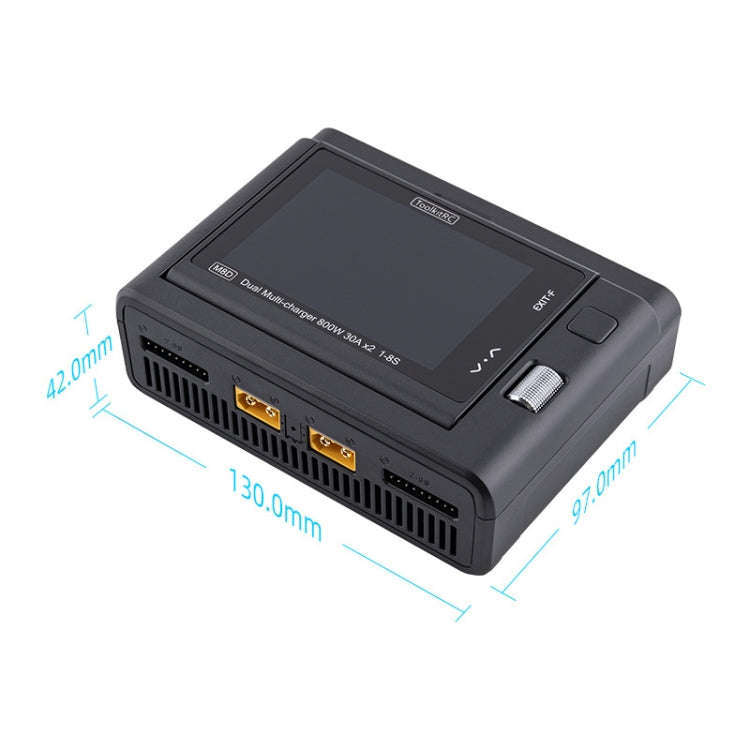 ToolkitRC M8D Colored Screen Dual Drone Aerial Powerful Balance Battery Charger(Black)