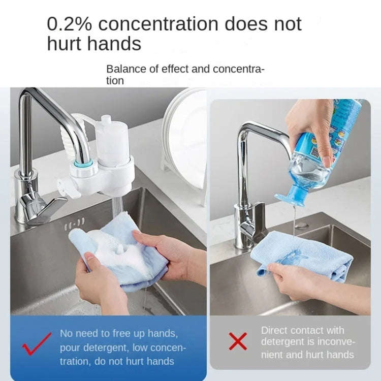 Kitchen Foam Pumping Flushing Water Faucet Extender(White)