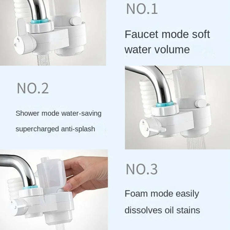 Kitchen Foam Pumping Flushing Water Faucet Extender(White)
