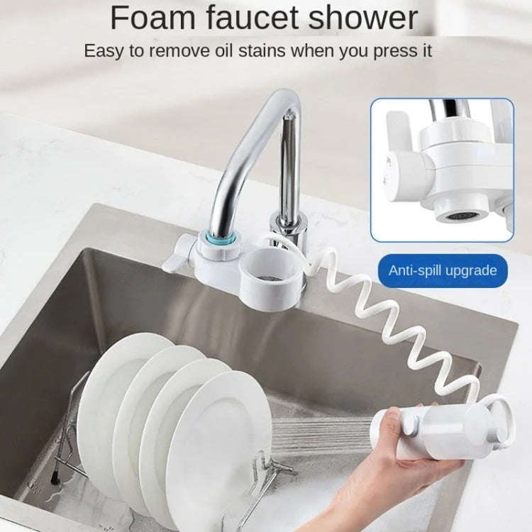 Kitchen Foam Pumping Flushing Water Faucet Extender(White)