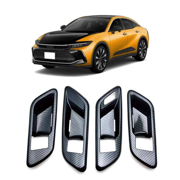 For 2023 Toyota Crown Door Handle Cover Decorative Frame, Style: Right-hand Drive(Carbon Fiber)
