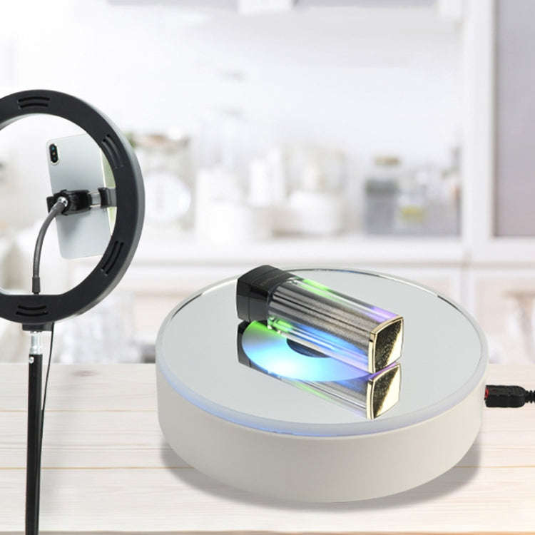 15cm Spinning Display Stand with Gradient Color Lights for Glass Art(White)