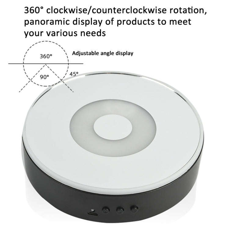15cm Spinning Display Stand with Gradient Color Lights for Glass Art(White)