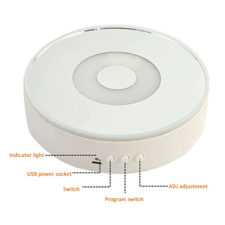 15cm Spinning Display Stand with Gradient Color Lights for Glass Art(White)