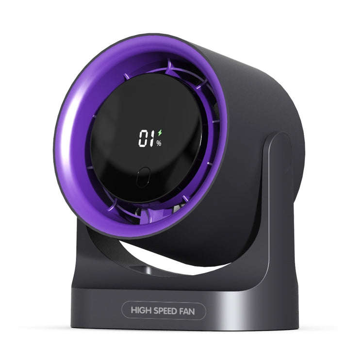 HX-F315 100-speed USB Charging Digital Display Wall-mounted Desktop Turbine Fan(Gray)