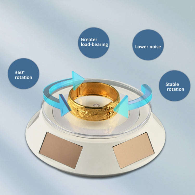14cm  Solar Energy Spinning Display Stand with LED Light for Jewelry Crystal Product Display, Sty...