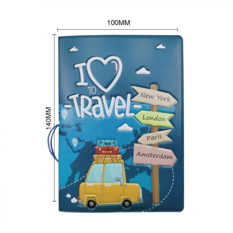 A0341 Cartoon Map Passport Cover Couple Travel Passport Holder(FCY-15)