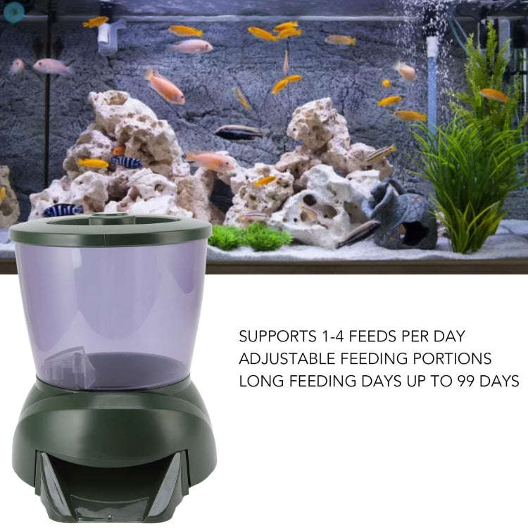 4.25L Aquarium Automatic Feeder Timing Dosing Fish Tank Pond Feeder(Green)