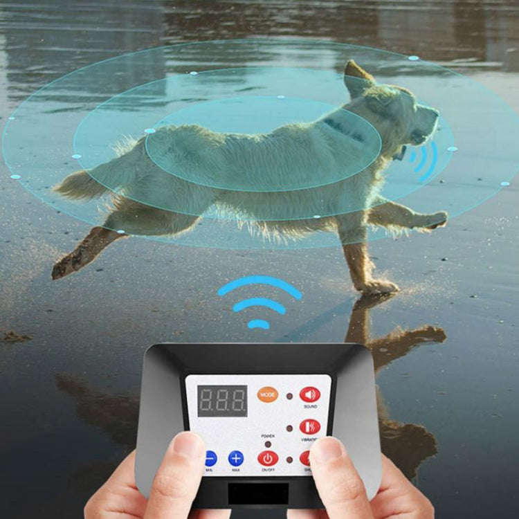 1 Drag 2 Pet Electronic Fence Wireless Dog Trainer Smart Electric Shock Dog Collar(Black)
