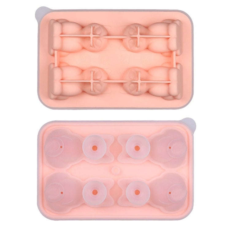 3D Cat Shape Bar Home Silicone Ice Mold Whiskey Ice Box(Pink)