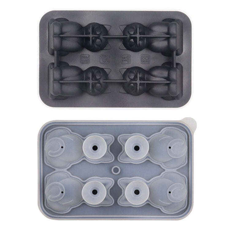 3D Cat Shape Bar Home Silicone Ice Mold Whiskey Ice Box(Black)