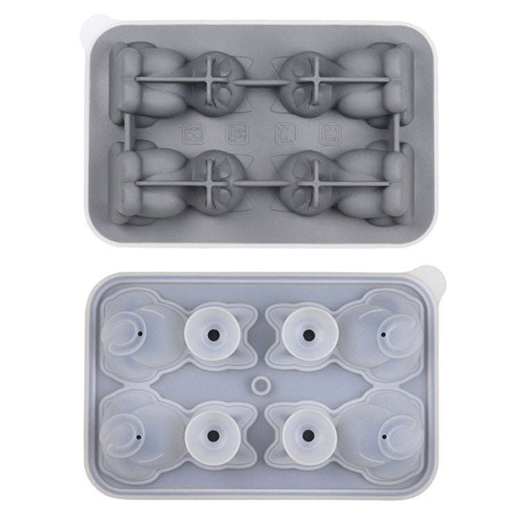 3D Cat Shape Bar Home Silicone Ice Mold Whiskey Ice Box(Gray)