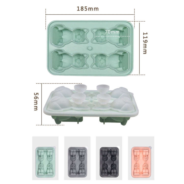 3D Cat Shape Bar Home Silicone Ice Mold Whiskey Ice Box(Pink)