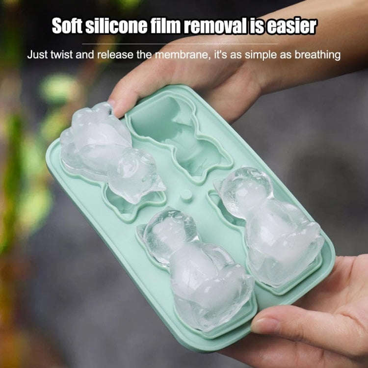 3D Cat Shape Bar Home Silicone Ice Mold Whiskey Ice Box(Pink)