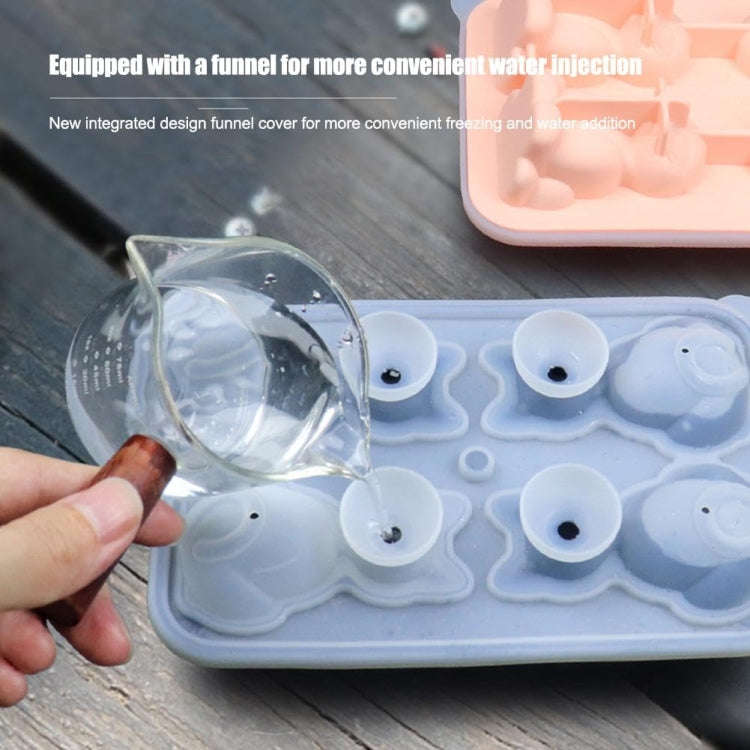 3D Cat Shape Bar Home Silicone Ice Mold Whiskey Ice Box(Pink)