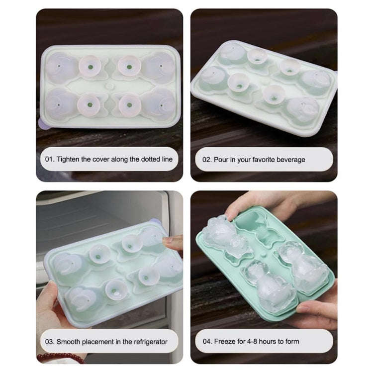 3D Cat Shape Bar Home Silicone Ice Mold Whiskey Ice Box(Pink)