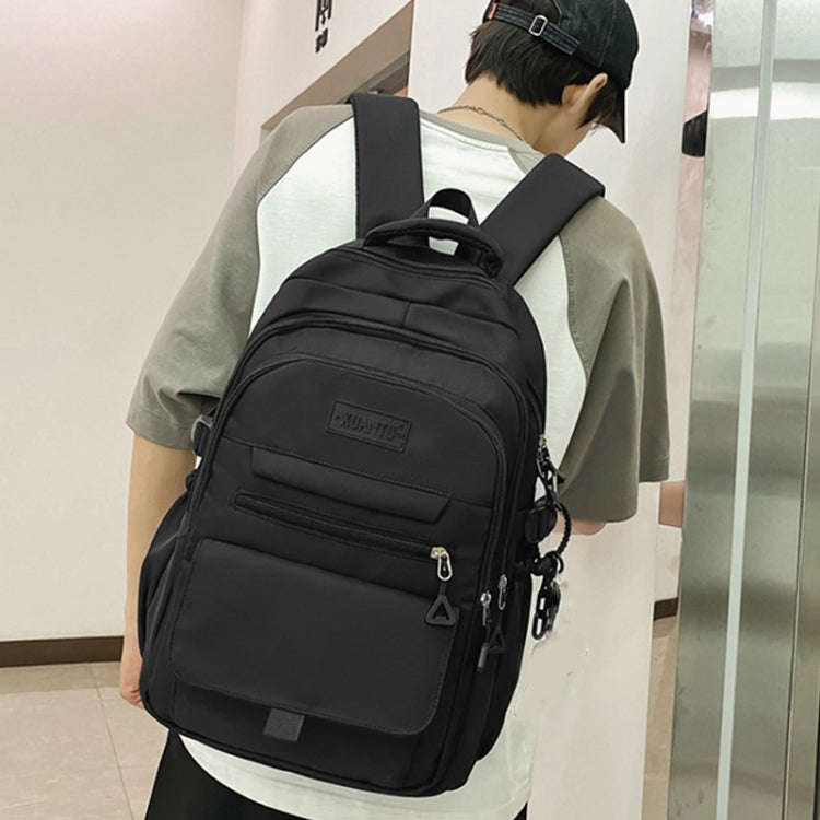 Oxford Cloth Simple Travel Backpack Solid Color Junior High School Students School Bag 45x31x18cm...