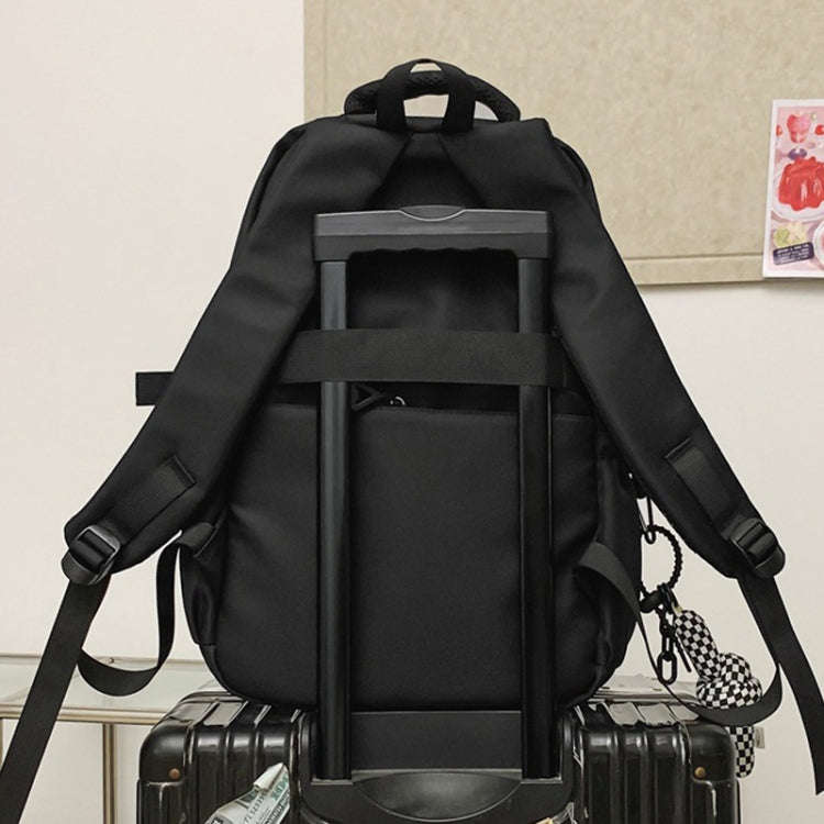 Oxford Cloth Simple Travel Backpack Solid Color Junior High School Students School Bag 45x31x18cm...