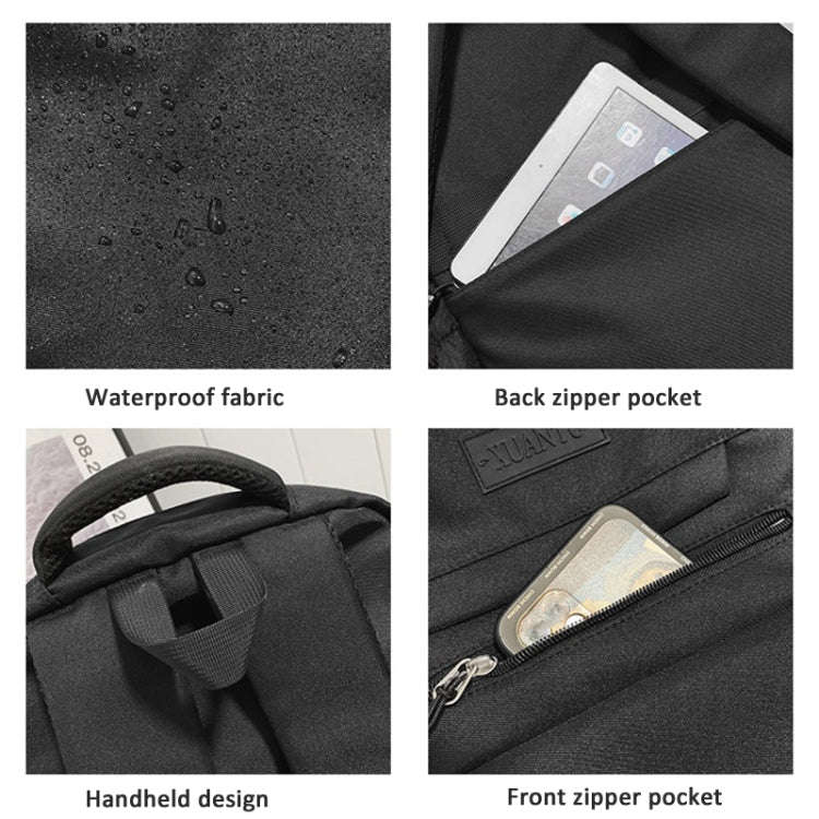 Oxford Cloth Simple Travel Backpack Solid Color Junior High School Students School Bag 45x31x18cm...