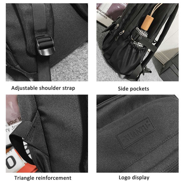 Oxford Cloth Simple Travel Backpack Solid Color Junior High School Students School Bag 45x31x18cm...