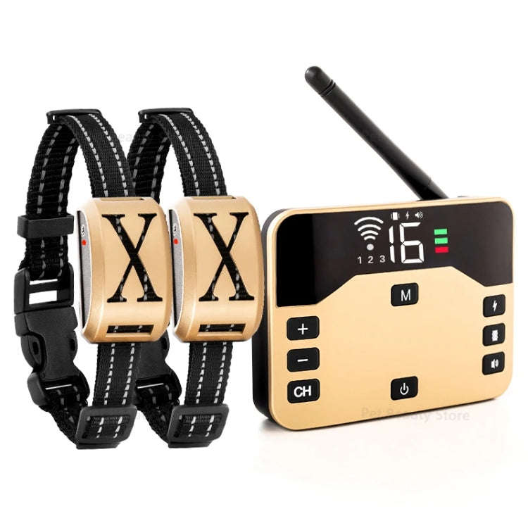 1 Drag 2 Pet Electronic Fence Wireless Stop Barker Outdoor Dog Collar Remote Control Dog Trainer(...