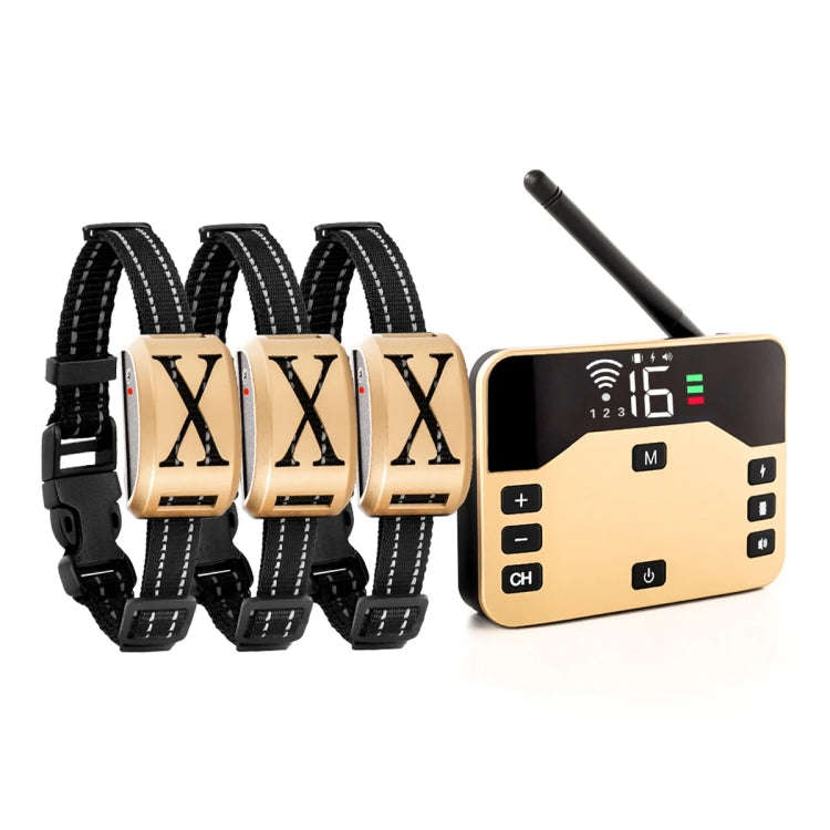1 Drag 3 Pet Electronic Fence Wireless Stop Barker Outdoor Dog Collar Remote Control Dog Trainer(...
