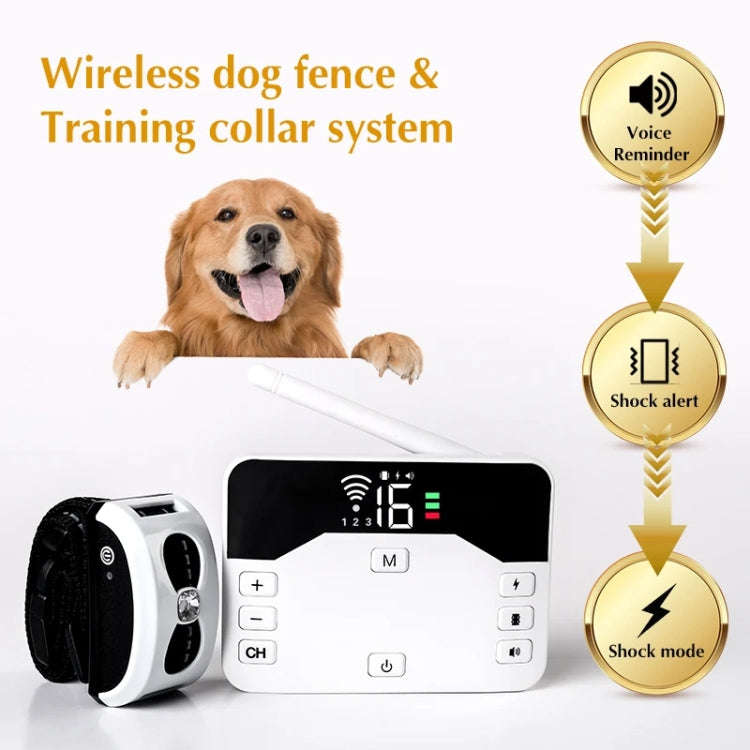 1 Drag 1 Pet Electronic Fence Wireless Stop Barker Outdoor Dog Collar Remote Control Dog Trainer(...