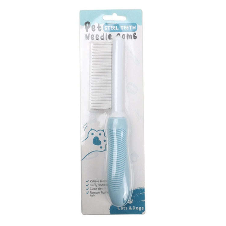 Pet Cats Grooming Needle Comb Dogs De-Floating Hair Cleaning Comb, Style: Sparse Teeth (Blue)