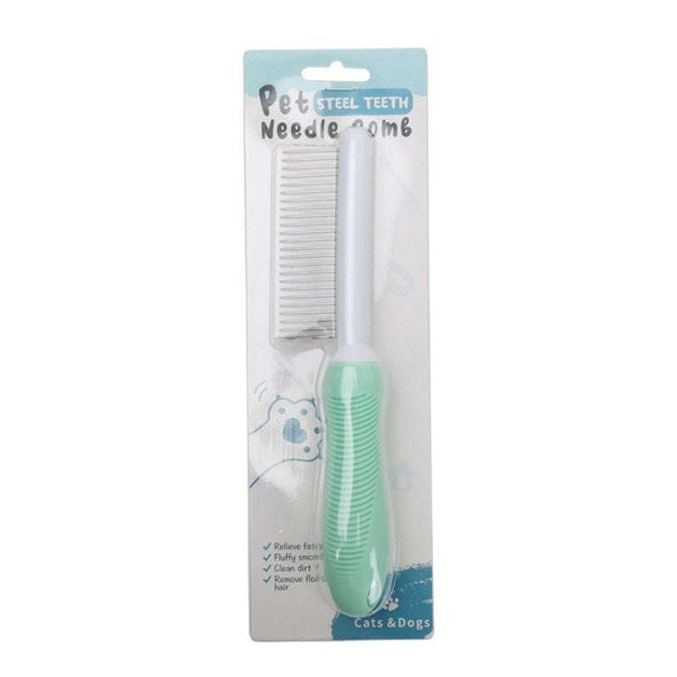 Pet Cats Grooming Needle Comb Dogs De-Floating Hair Cleaning Comb, Style: Sparse Teeth (Green)