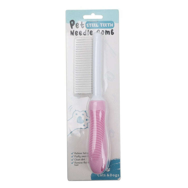 Pet Cats Grooming Needle Comb Dogs De-Floating Hair Cleaning Comb, Style: Sparse Teeth (Pink)