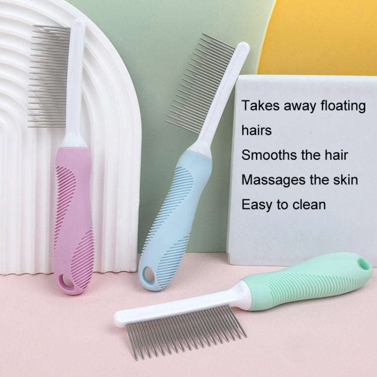 Pet Cats Grooming Needle Comb Dogs De-Floating Hair Cleaning Comb, Style: Sparse Teeth (Green)