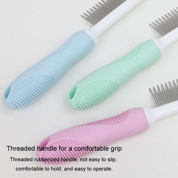 Pet Cats Grooming Needle Comb Dogs De-Floating Hair Cleaning Comb, Style: Thin Teeth (Blue)