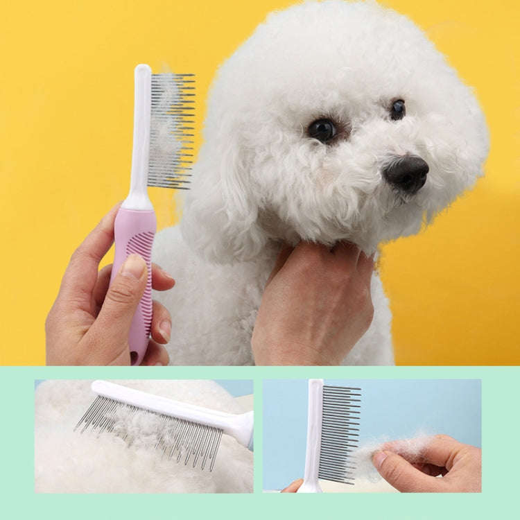 Pet Cats Grooming Needle Comb Dogs De-Floating Hair Cleaning Comb, Style: Sparse Teeth (Green)