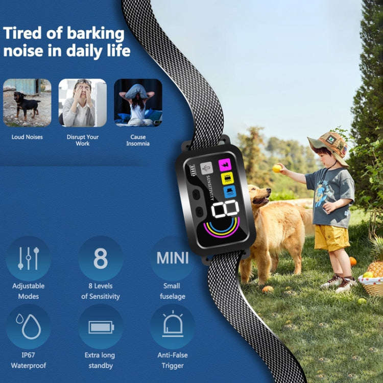 Color Screen Stop Bark Dog Trainer Anti Barking Pet Supplies(Black)