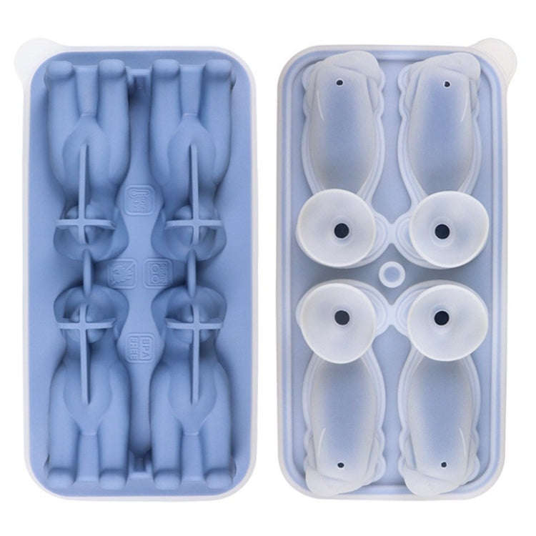3D Dog Shaped Household Silicone Ice Mold Bar Ice Making Box(Blue)