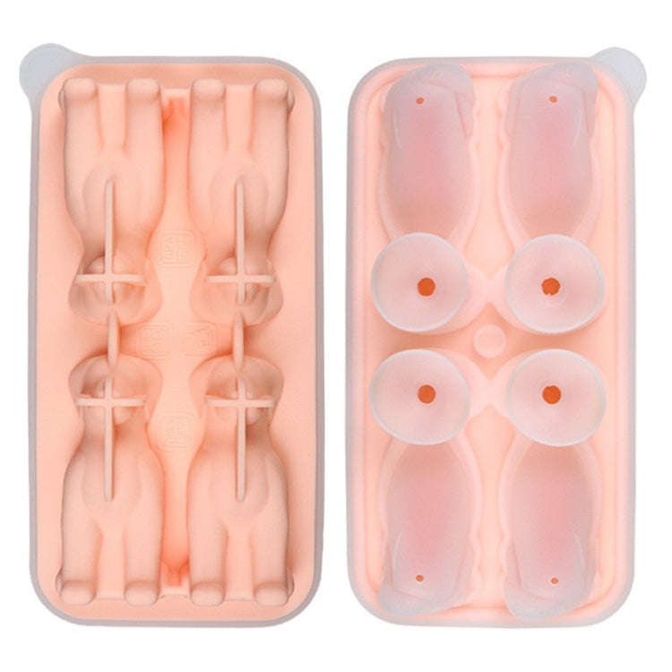 3D Dog Shaped Household Silicone Ice Mold Bar Ice Making Box(Pink)
