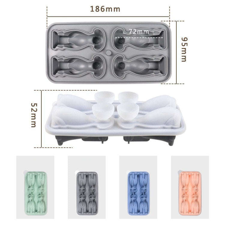 3D Dog Shaped Household Silicone Ice Mold Bar Ice Making Box(Grey)