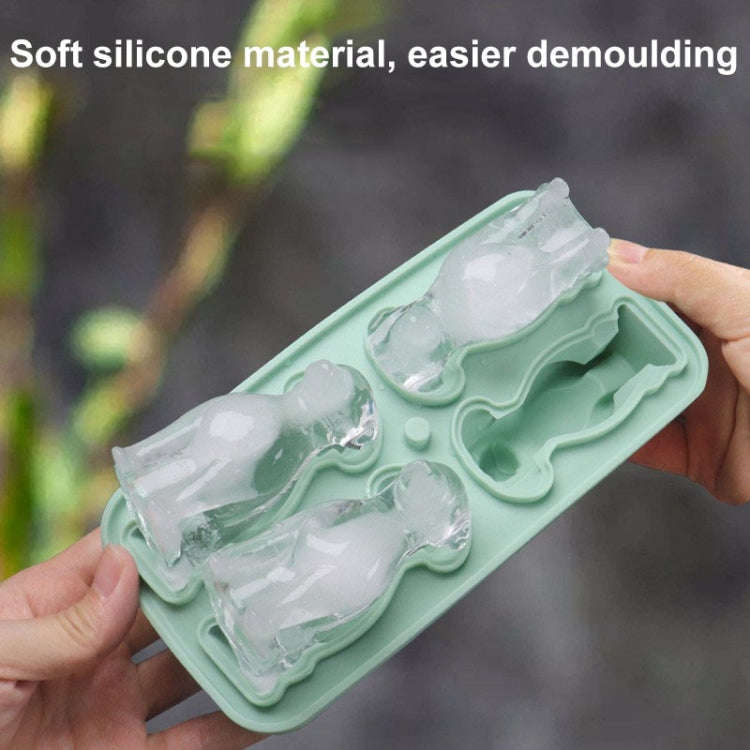 3D Dog Shaped Household Silicone Ice Mold Bar Ice Making Box(Grey)