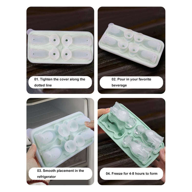 3D Dog Shaped Household Silicone Ice Mold Bar Ice Making Box(Grey)