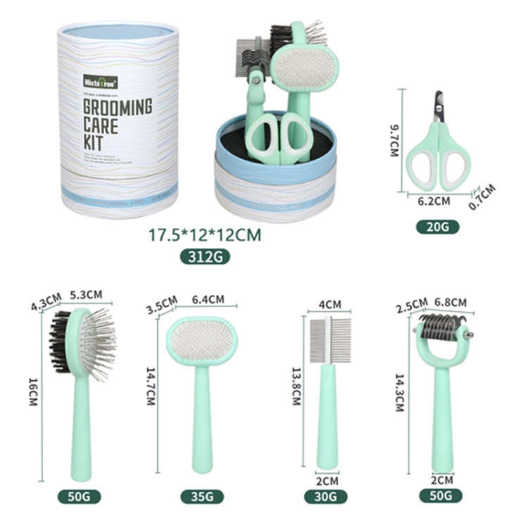 Histotree 5 In 1 Pet Grooming Care Set Cats Open Knots Comb Nail Clipper Flea Cleaning Needle Com...