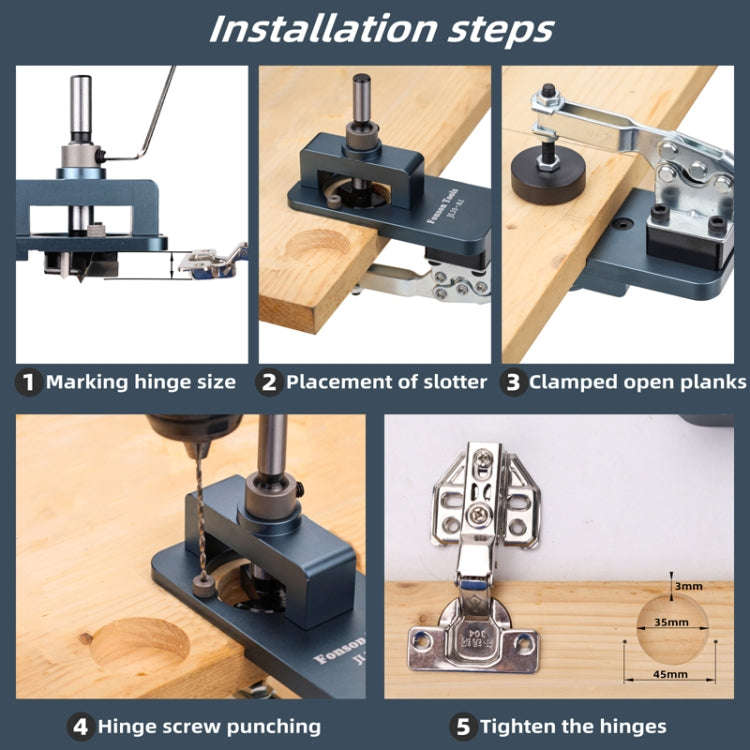 Fonson 35MM Hole Spacing Woodworking Cabinet Door Hinge Hole Opener(JL35-A1)