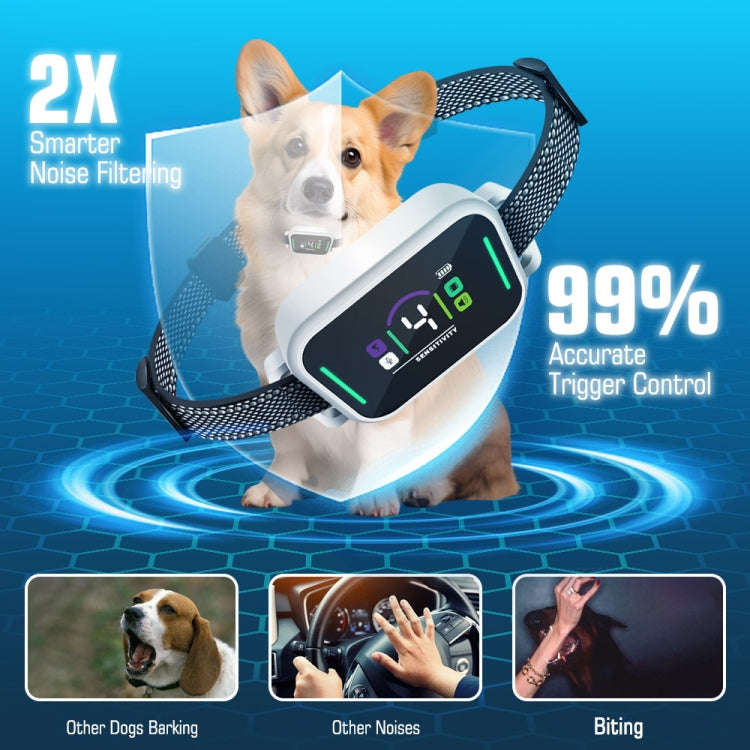 Color Screen Stop Bark Dog Trainer Anti Barking Pet Products(Black)