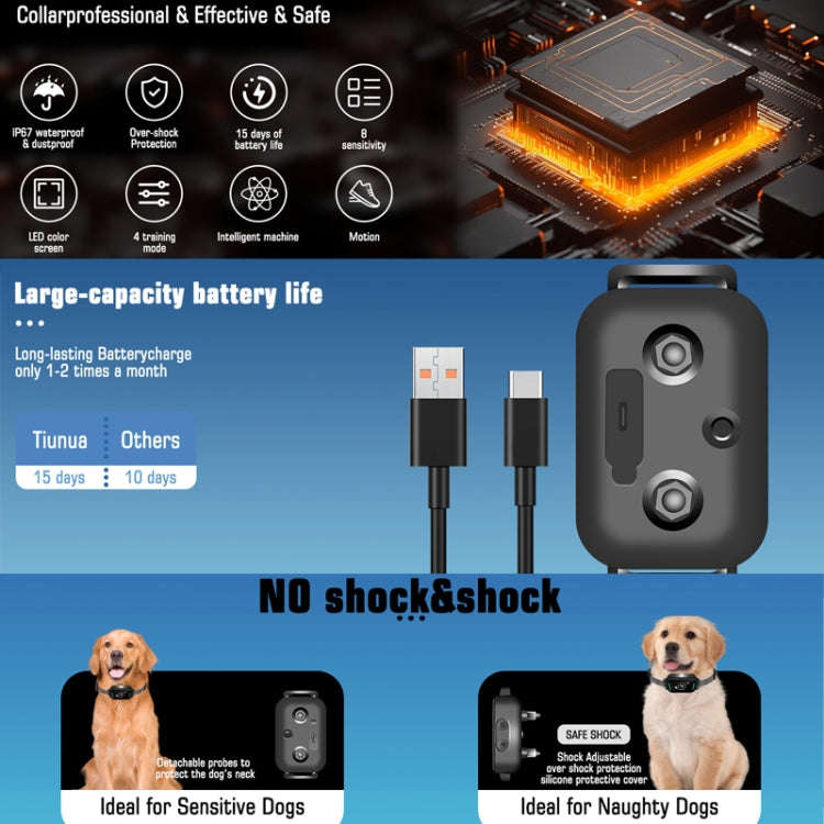 Color Screen Stop Bark Dog Trainer Anti Barking Pet Products(Black)