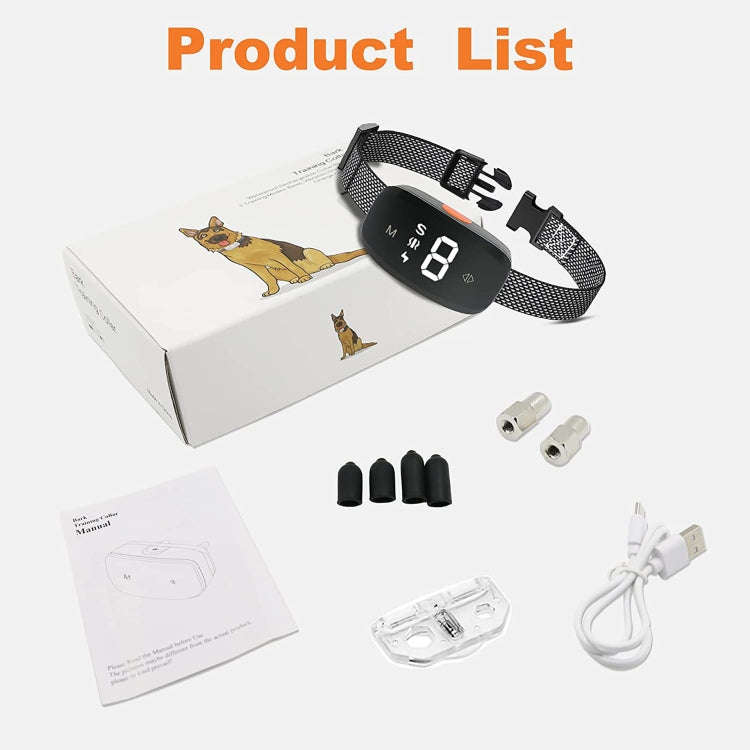 Intelligent Stop Bark Dog Trainer Anti-Barking Pet Supplies(Black)