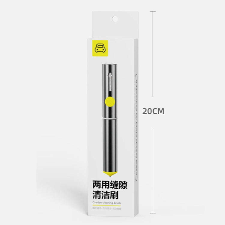 3-In-1 Car Air Outlet Double-Head Cleaning Brush Multi-Functional Detail Brush With Hammer(Grey)