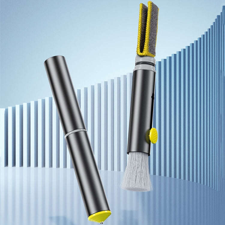 3-In-1 Car Air Outlet Double-Head Cleaning Brush Multi-Functional Detail Brush With Hammer(Grey)